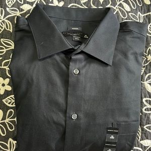 (280)NWT Mens long sleeve dress shirt by pronto Uomo. Size 20-34/35. Solid Black